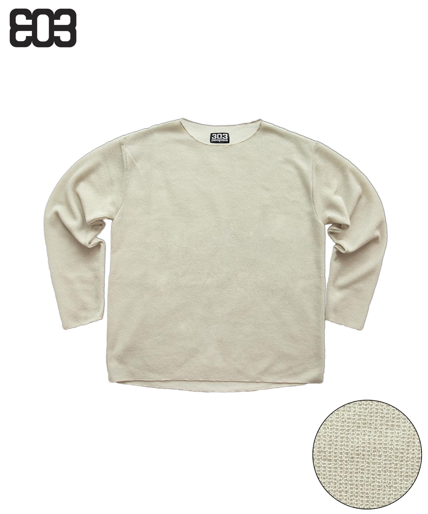 303 Peoples Skn23032 Minimal See-Through Reverse Knit Beige Free