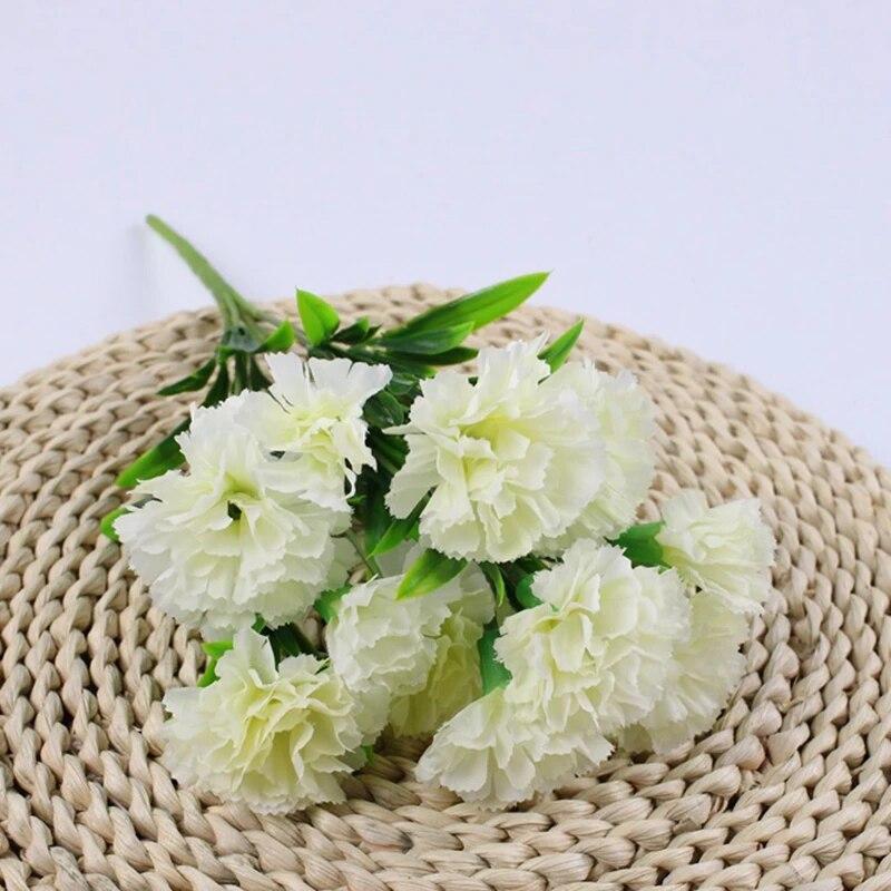 1pc Artificial Carnation Flowers, Fake Flower Bouquet Bridal BouquetswWedding Centerpieces Decor, Outdoors Home Garden Party Dec