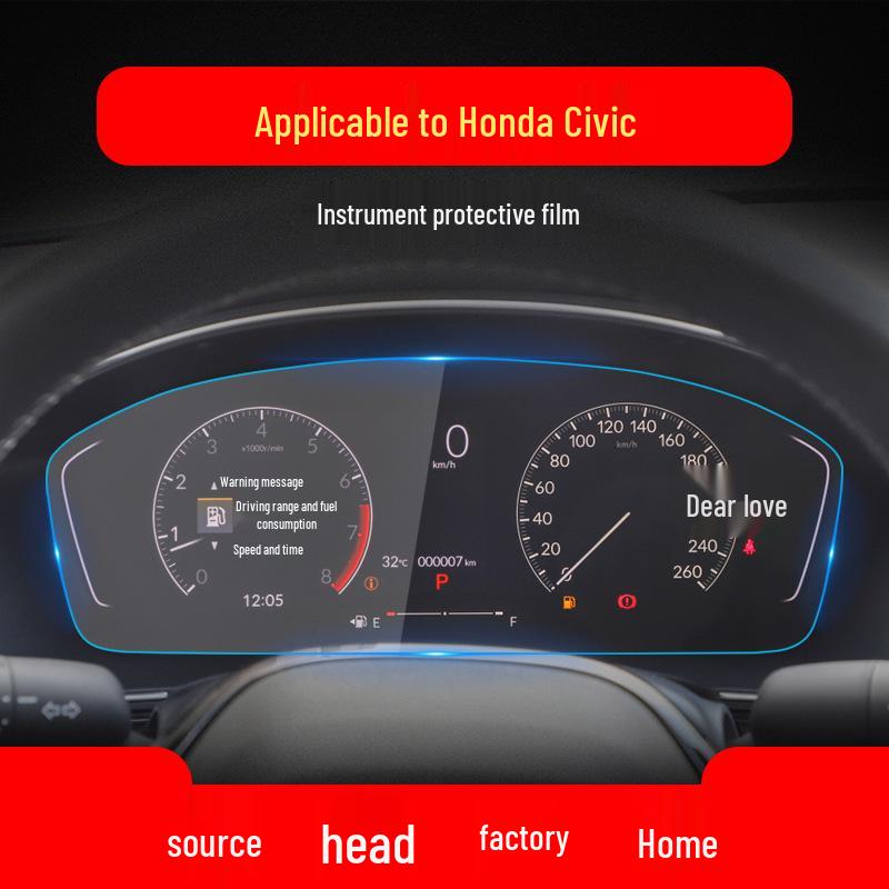Tempered Glass Screen Protector for 25 Honda Civic Models' Center Console Navigation