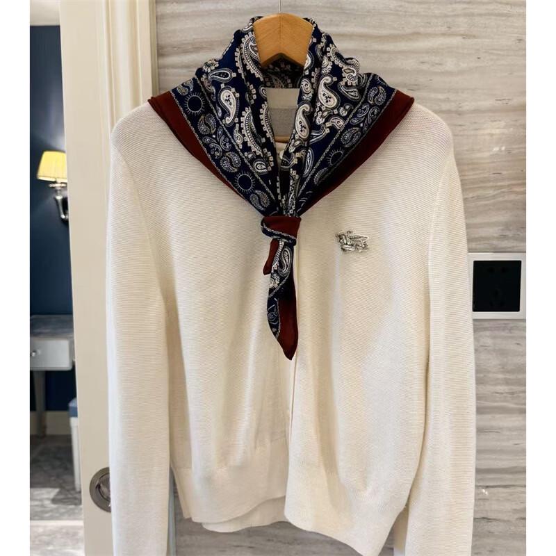 NINA SOLOR Soft Silk Wool Blend Square Scarf