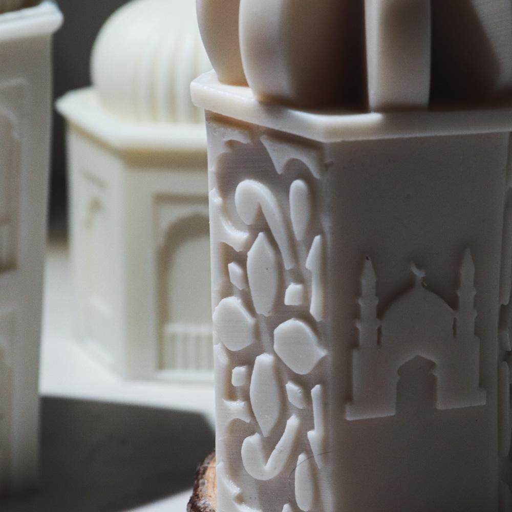 Eid al Fitr Schloss Kerze Silikonform Geometrie Arabische Architektur Kerzenform DIY Gips Harz Werkzeug Religiöse Dekoration
