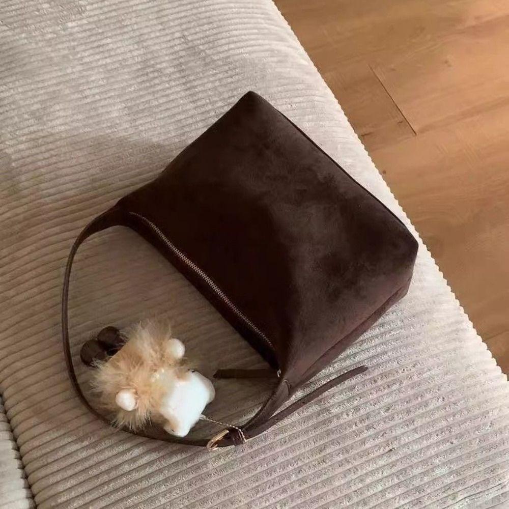 Large Capacity Hobo Bag Handbag Ladies Crossbody Bag Cute Suede Shoulder Bag  Autumn and Winter