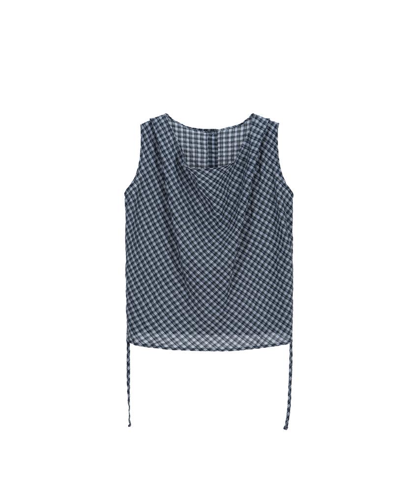 Meibeoyu Atly Check Blouse _ Black