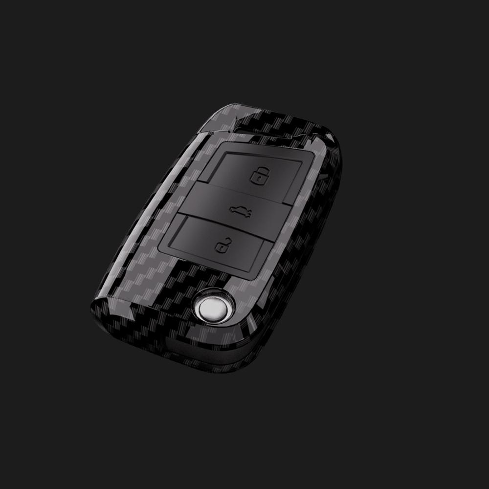 3/4-Tasten ABS Auto Klappschlüssel Hülle Abdeckung Für Vw Volkswagen Golf 7 Mk7 Tiguan Mk2 Seat Ateca Leon Fr Ibiza Skoda Octavia Kodiaq Schlüsselanhänger black