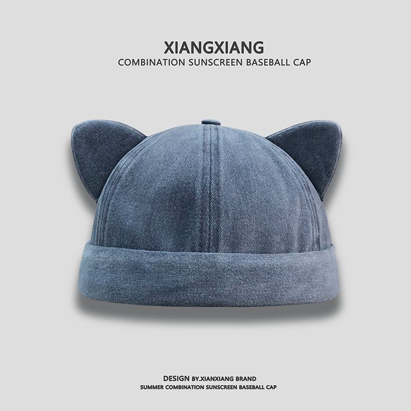 Cute Cat Ear Bucket Hat Soft Fabric Casual Outdoor Unisex Hat Adjustable Fit for Daily Wear and Various Activities