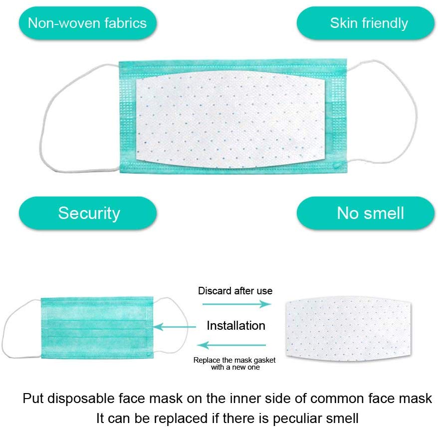 10 Pcs Disposable Activated Carbon Filter for Mask 3 Layers Breathable Activated Carbon Protective Filter Mouth Mask