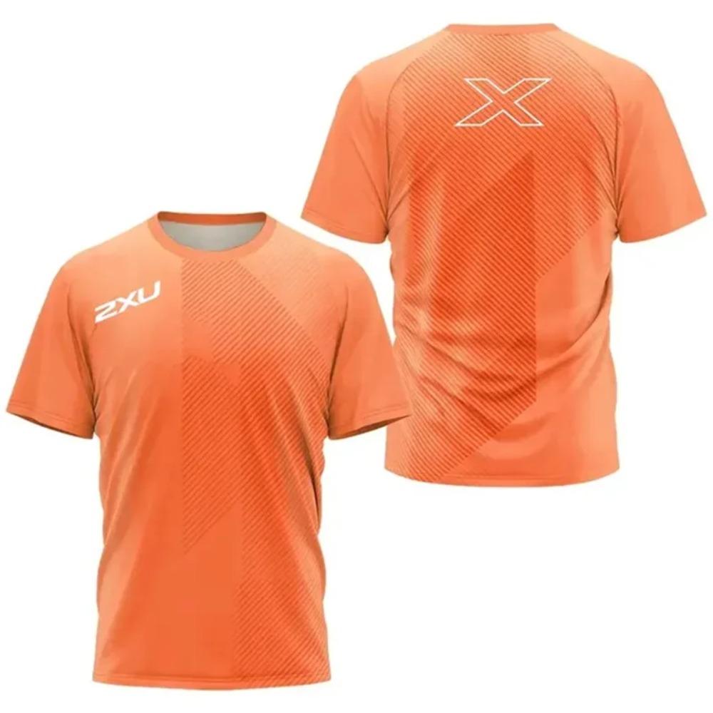 Men's Sports Quick Drying T-shirt 2XU Outdoor Fitness Training Wear Men's Tennis Breathable Short Sleeve Running Light Loose Top