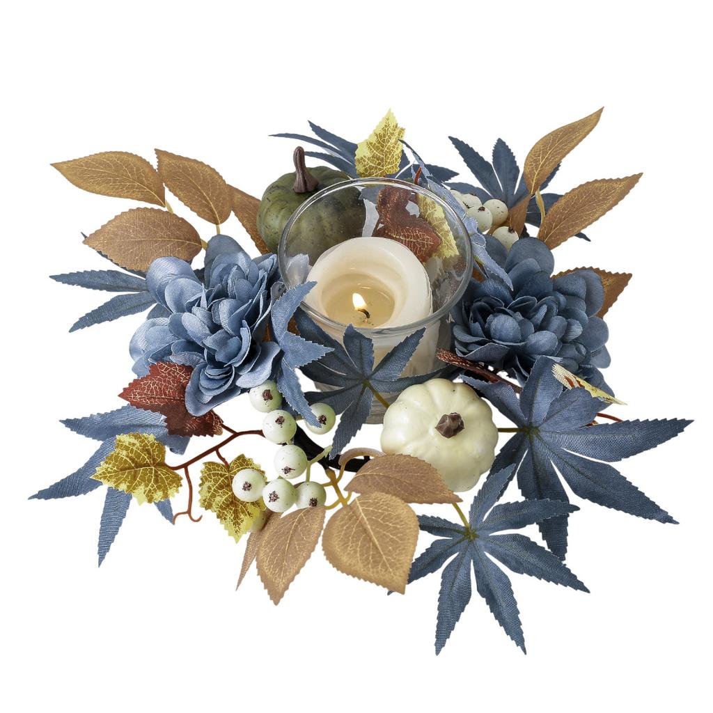 Thanksgiving Wreath Halloween Dark-Style Candle Wreath Candle Holder Wreath Halloween Decorations Table Top Decorations