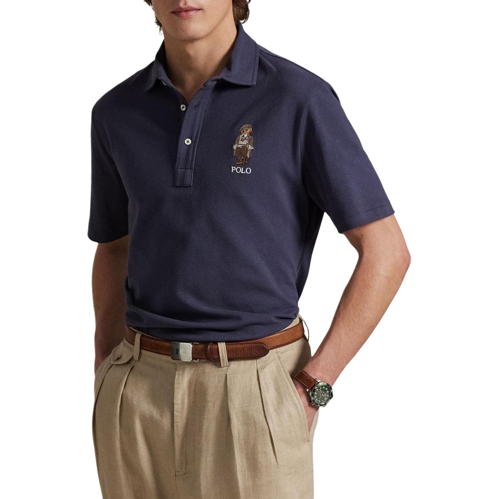 

Polo Ralph Lauren Поло с принтом Polo Bear, дышащая хлопковая сетка, мужская футболка-поло, топ 710980303-001 XL