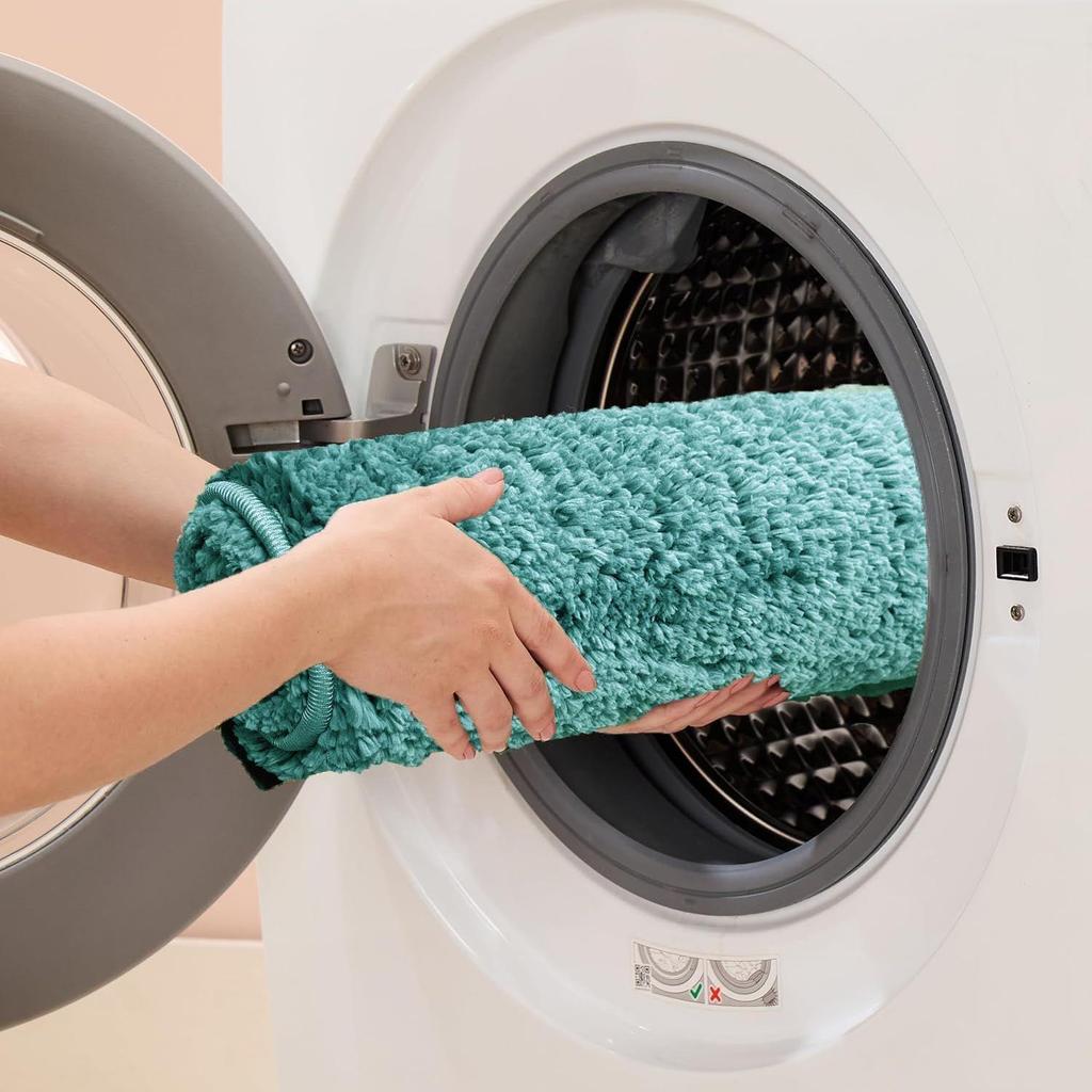 Premium Anti-Slip Microfibre Bathmat - 60cm x 40cm, Dusty Turquoise, Rectangular