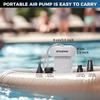 KingCamp Air Pump for Inflatables, Portable Quick-Fill Inflator/Deflator Air Mattress Pump Electric Air Pump with 4 Nozzles for Outdoor Camping Mat &