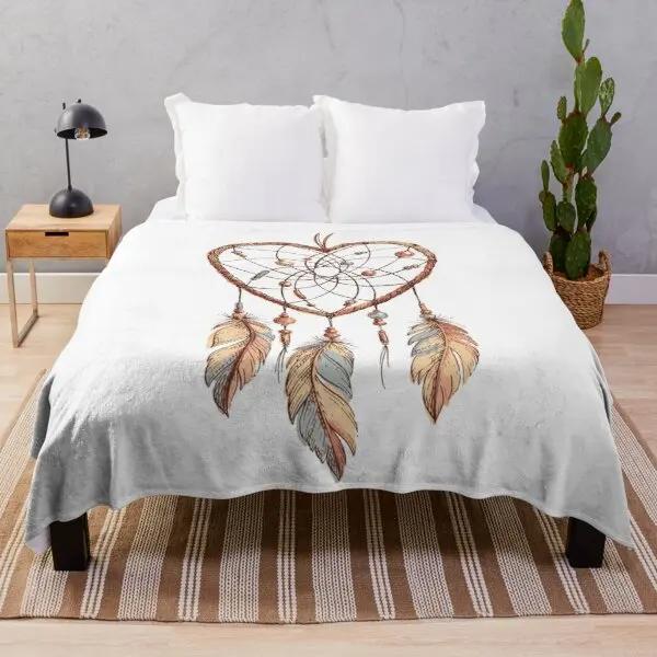 Colorful Dreamcatcher Bohemian Super Soft Fleece Throw Blanket Lightweight All Season Warm King Queen Size Blanket Lightweight