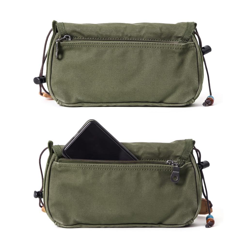 Gootium Canvas Mini Shoulder Bag - Women's Crossbody Bag, Envelope Style, Olive Green