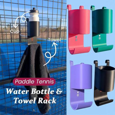 3d Printed Paddle Tennis Towel Rack Multi-Functional Water Bottle & Towel Storage Holder Portable Sports Organizer For Training