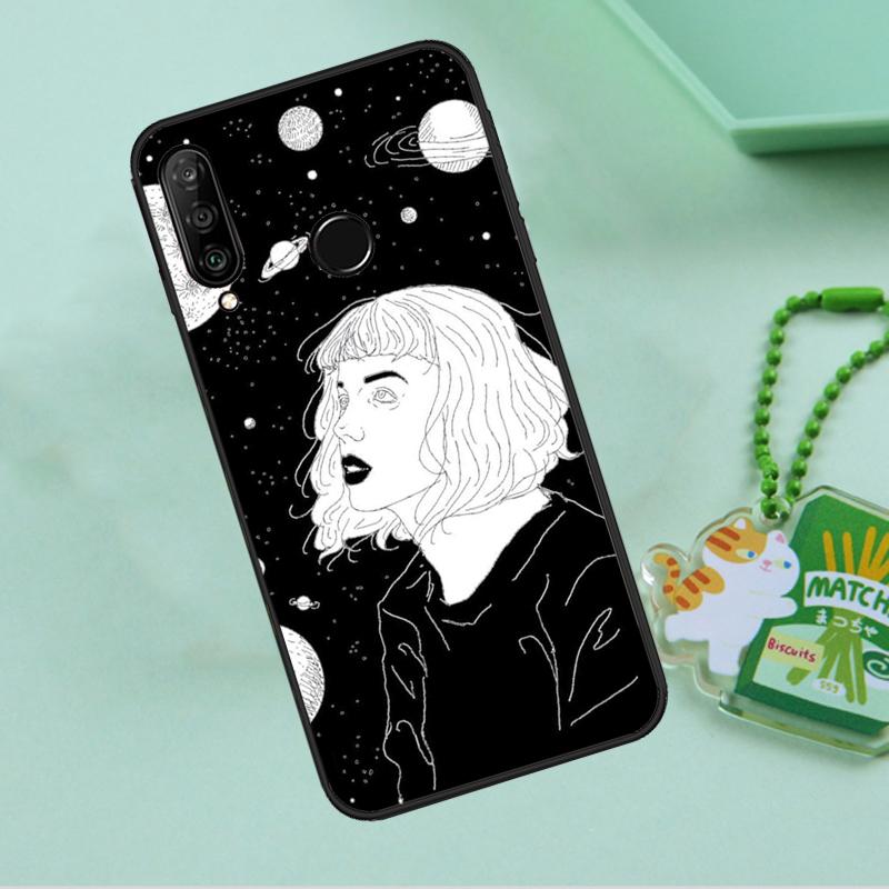 Black White Galaxys Aesthetic For Huawei Nova 12s 12i 11i 7i 8i 9 10 SE Y91 Y90 Y60 Y70 Y72 Y61 P60 Pro P30 P40 Lite Case