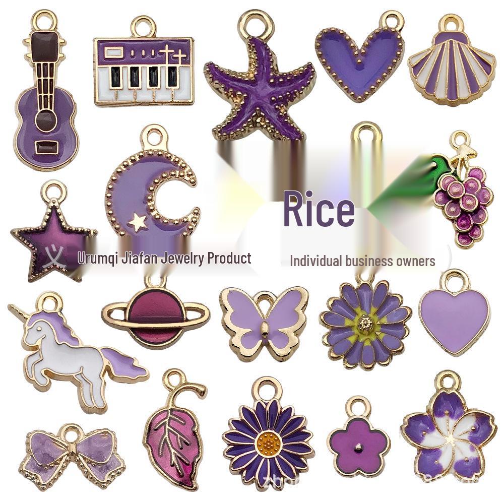 200-Piece Alloy Jewelry Set: 10-Color Drip Oil Charms for DIY Bracelets, Earrings, Keychains & Pendants
