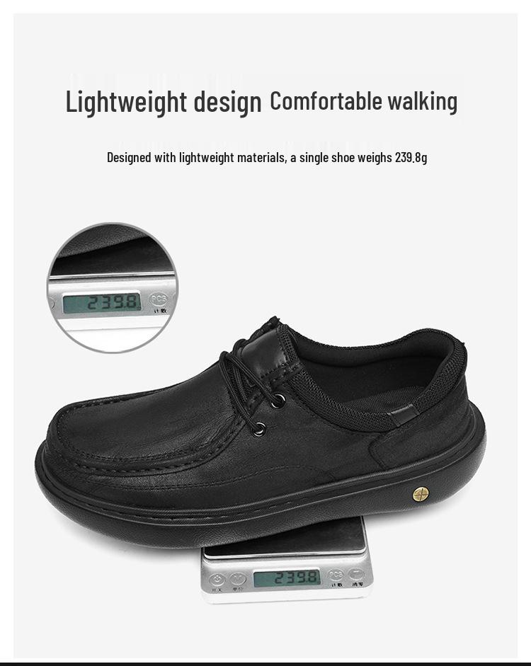 2026 Matte Leather Men's Casual Shoes - Lightweight, Wear-Resistant, Retro Style with Thick Sole - Trendy Spring Driving Footwear