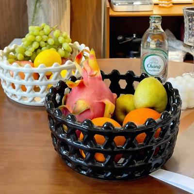 Panier de rangement tissé en céramique, panier à fruits, égouttoir à baguettes de cuisine, panier décoratif, plateau à collation, plateau à fruits de salon