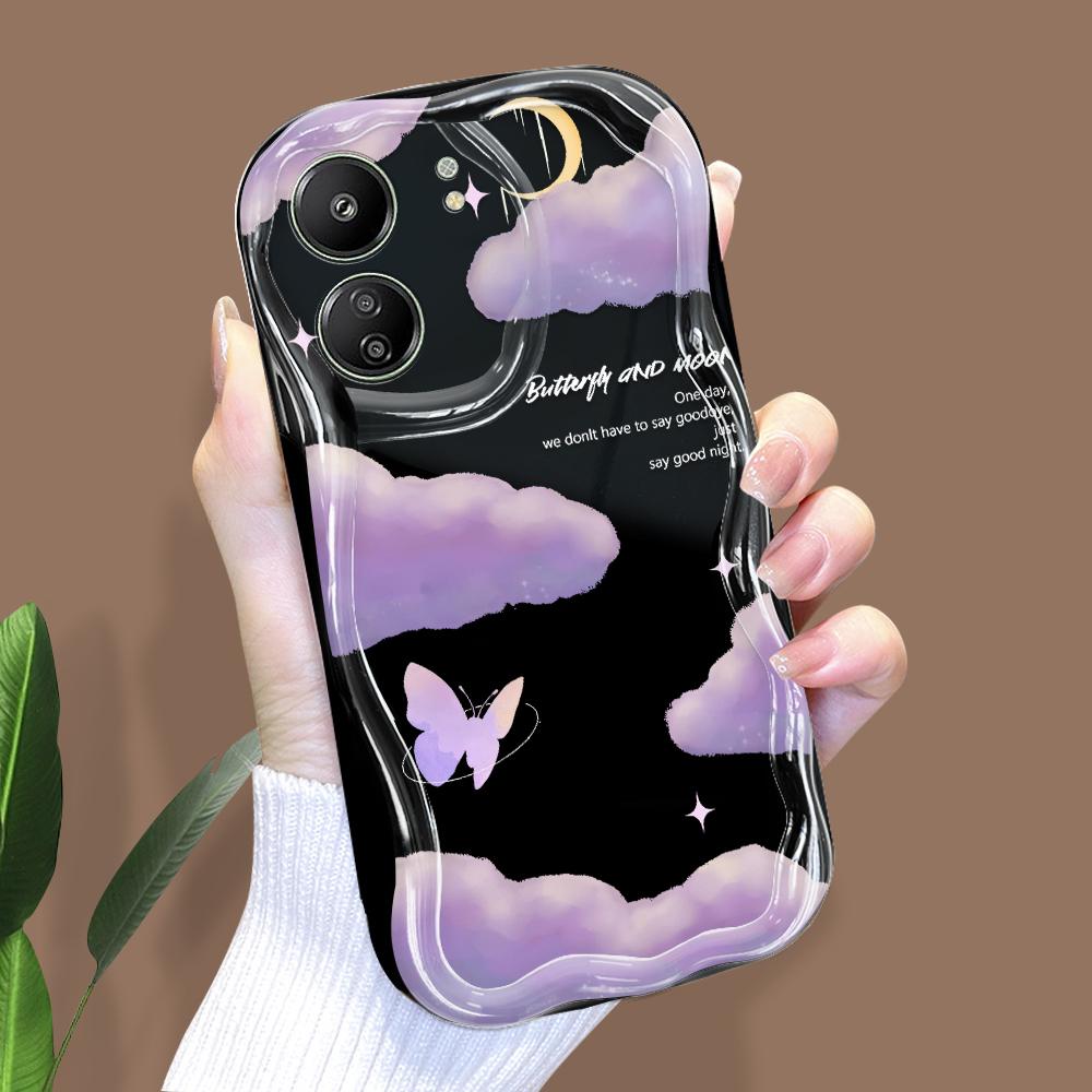 Cute Cartoon Pattern Cream Texture Casing Wavy Edge Soft Silicone Cover Phone Case for Xiaomi Redmi