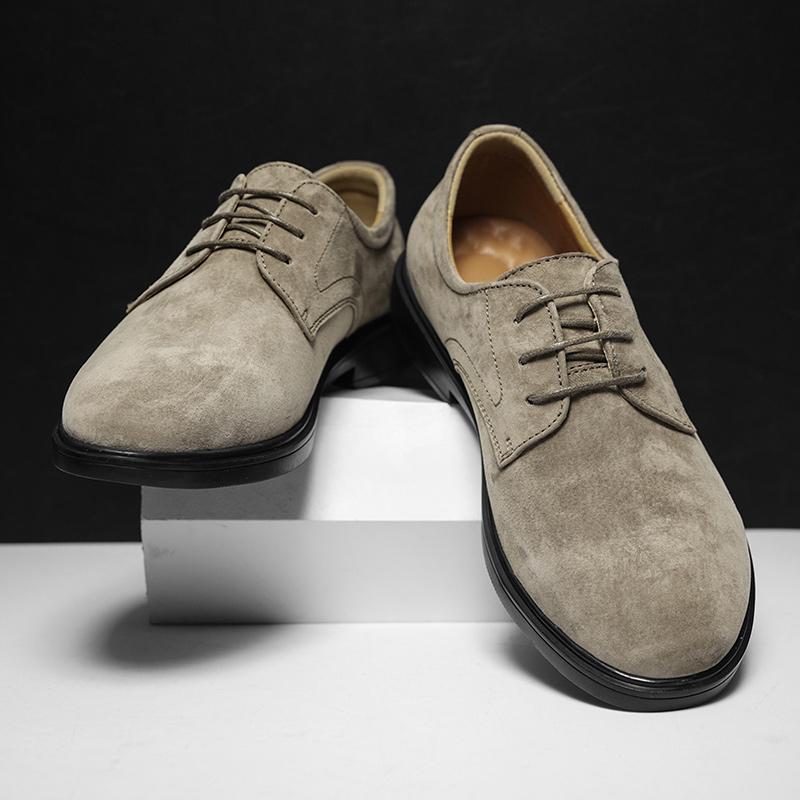 Suede Leather Oxford Shoes for Men Lace Up Man Business Shoes All-Match Casual Dress Footwear New Outdoor Formal Shoes Sneakers