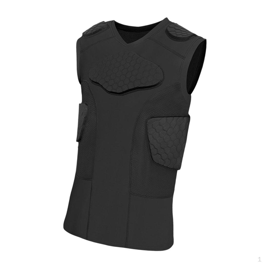 Men Padded Chest Rib Protector Vest Guard Quick Drying Protection Sports Shock Training Top