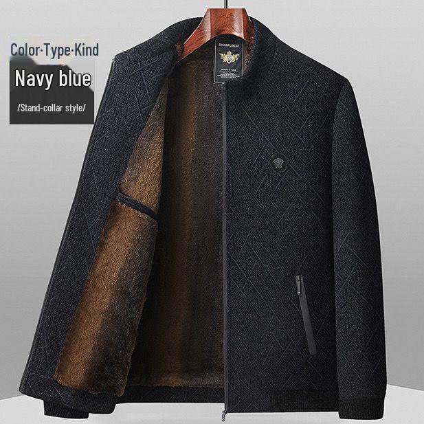 Manteau d'hiver en laine chenille velours pour homme - Veste chaude pour la mi-saison