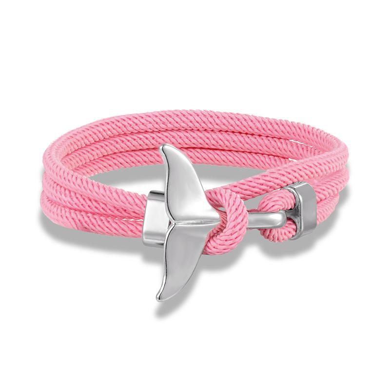 Whale Tail Anchor Bracelets Men Multilayer Charm Rope Chain Bracelet Male Women Navy Wrap Metal Sport Hook