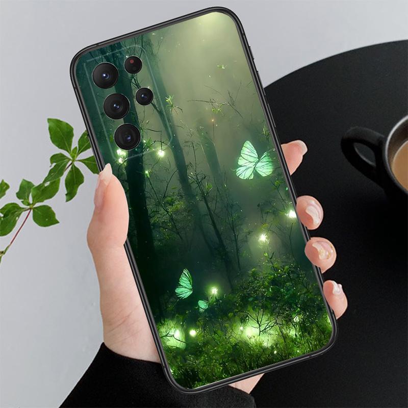 Nocny Motyl Leśny Drzewo Księżyc Etui na Telefon Dla Samsung A35 A55 A54 A15 A25 A05s A05 A22 A24 A52 A33 A34 M34 M14 M54 M23