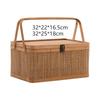 Moon Cake Basket Food Storage Basket Gift Basket Chinese Styles Lockable Lid Bamboo Basket Picnic Basket for Tea Picnic Lunch
