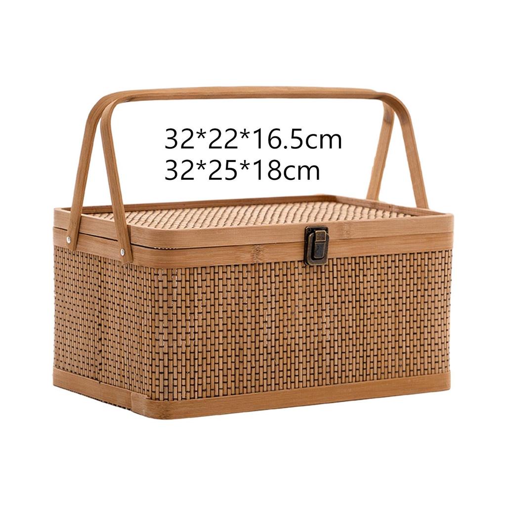 Moon Cake Basket Food Storage Basket Gift Basket Chinese Styles Lockable Lid