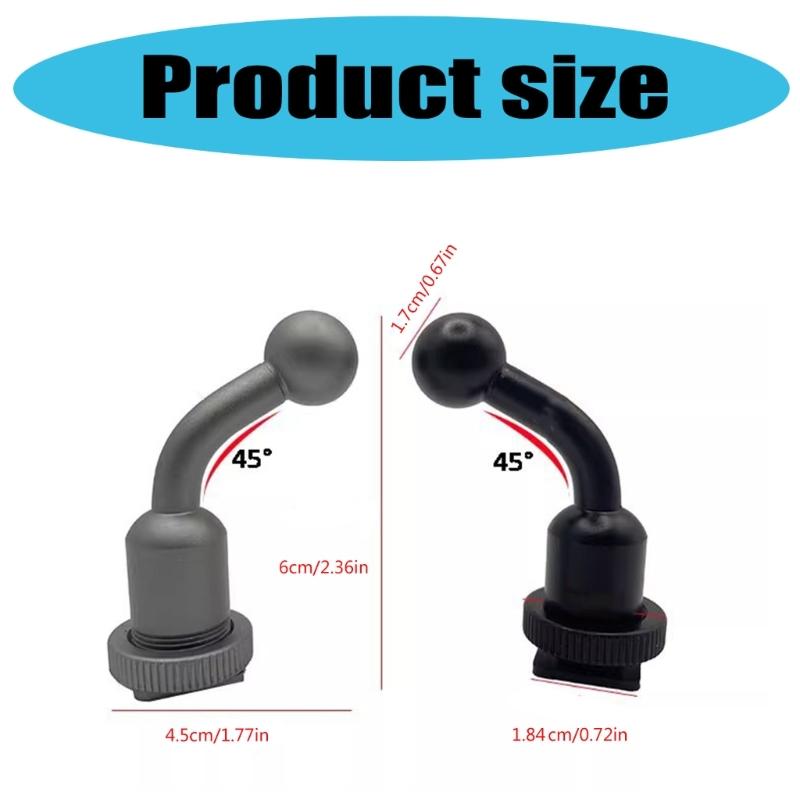 17mm Ball Head to Cold Shoe Adapter 1/4Inch Tripod Mount for Camera Phone Accessories Aluminum Alloy Construction