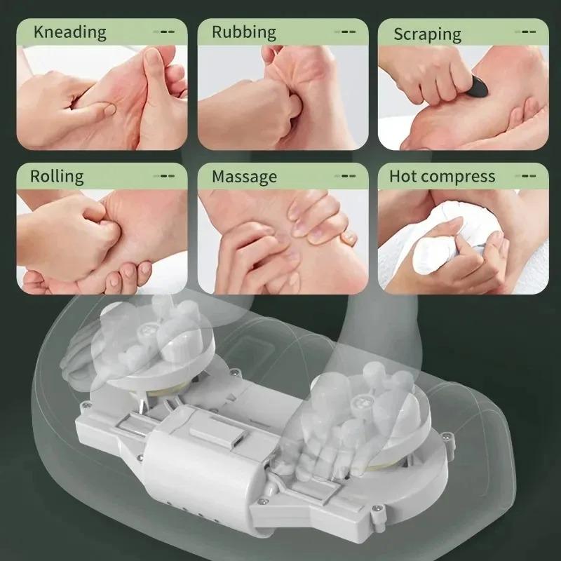 Portable Electric Foot Massager Kneading Feet Hot Compress Machine Body Plantar Fasciitis Tendonitis Built-in Rotation Function