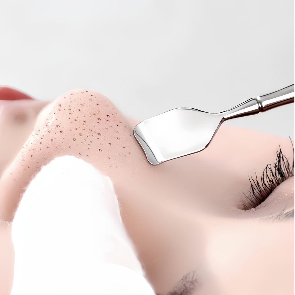 Stainless Steel Blackhead Remover Shovel - Liquid Foundation Applicator, Mud Mask Mixer, Professional Facial Cleaning Tool Facial Mask Applicator