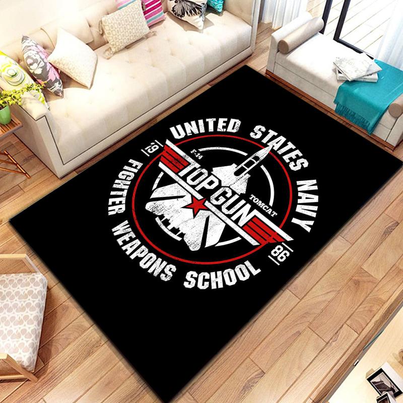 Classic Movie Top Gun Sign Tom Cruise Carpet Rug for Home Living Room Bedroom Sofa Doormat Decor,kid Area Rug Non-slip Floor Mat