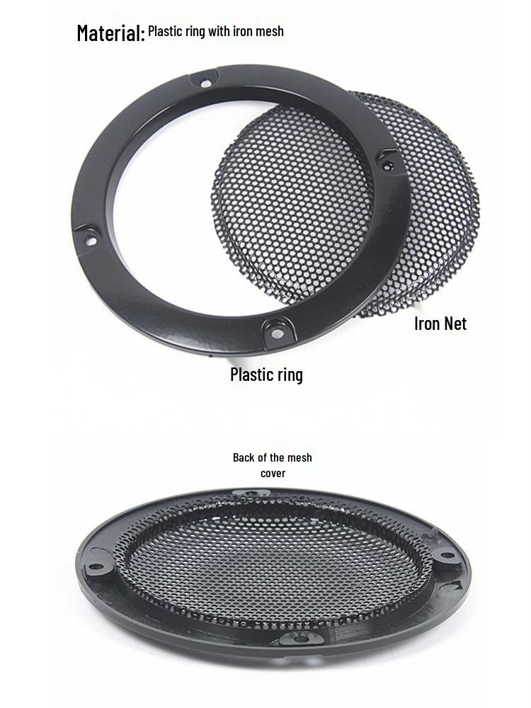 3-inch Car Speaker Grille Cover & Decorative Ring - Iron Mesh Electroacoustic Accessory.