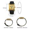 JEWELRYWE Herrenuhr mit Lederarmband, Stilvolles Wasserdichtes Automatikwerk, Skelett-Design, Antiker Stil, Quadratische Form, Gold
