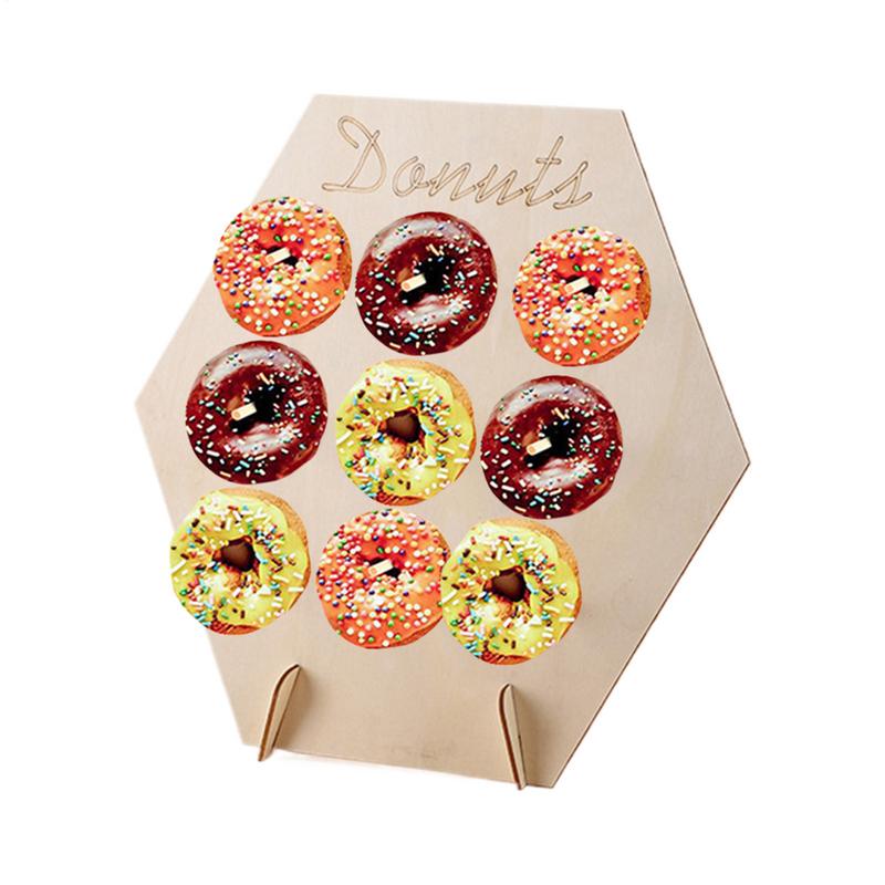 Wall Display Donut Stand For Parties Wooden Doughnut Stand Board For Donut Party Sweet Birthday Wedding Table Decorations