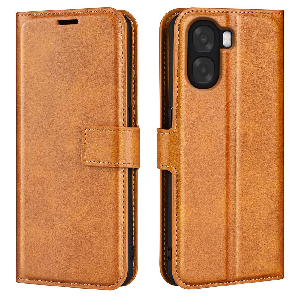 Für Oppo A6x 4G/A6x 5G Hülle mit Ständer, kratzfeste Lederhülle mit Kalbslederstruktur für das Telefon