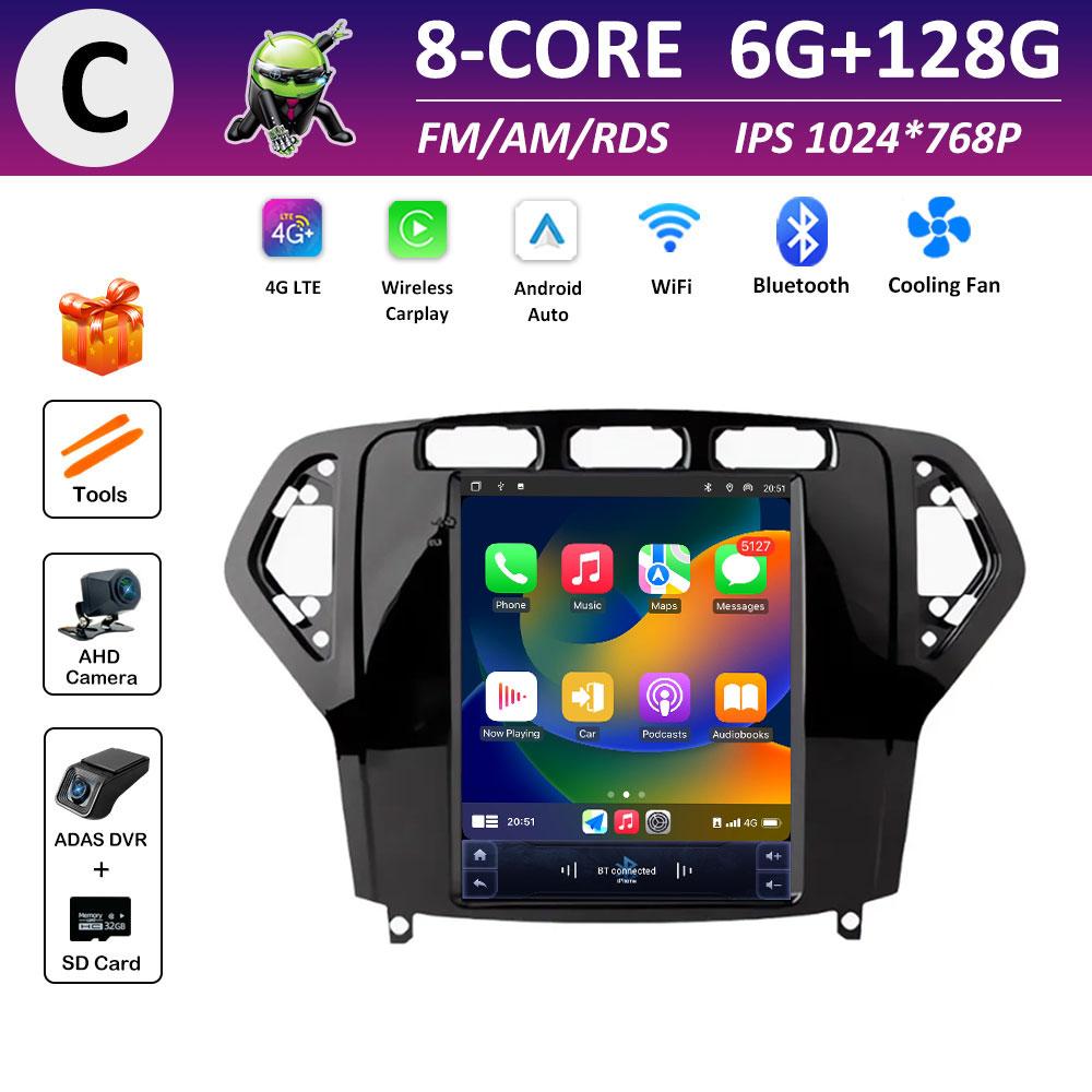 For Ford Mondeo 2007 2008 2009 - 2010 GPS Navigation IPS Touch Screen Android Smart System Wireless Carplay Accessories WIFI DSP