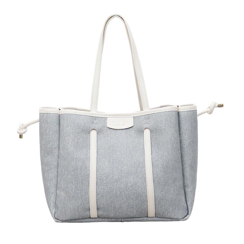 Casual Commuter Large Capacity Shoulder Bag Women's Fashi Ctrast Color Denim Messenger Bags Temperament Female Tote Pack