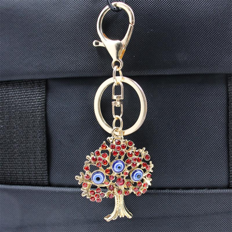 New Fashion Rhinestone Evil Eye Key Wallet Bag Buckles Pendant Car Key Holder Bag Charm