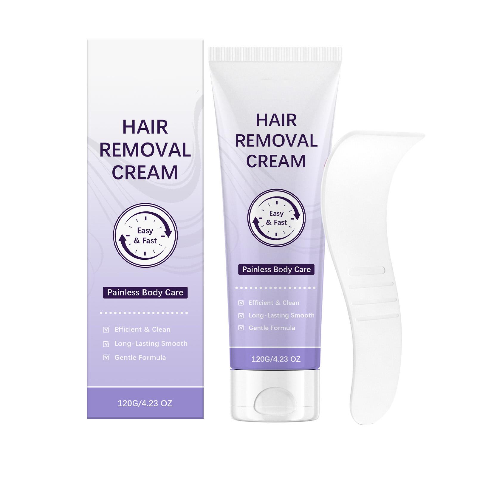 

Hair Removal Cream 120G with Plastic Scraper Easy and Fast Painless Body Care Gentle Formula for Efficient and Long Lasting Smooth Skin one size белый
