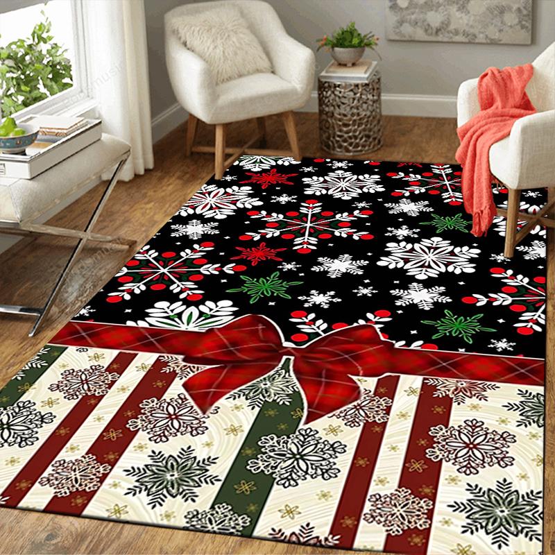 1Pc Christmas Gingerbread Decorations Rug Office Carpet Indoor Outdoor Doormat Nonslip Soft, Living Room Christmas Halloween Gift D91839