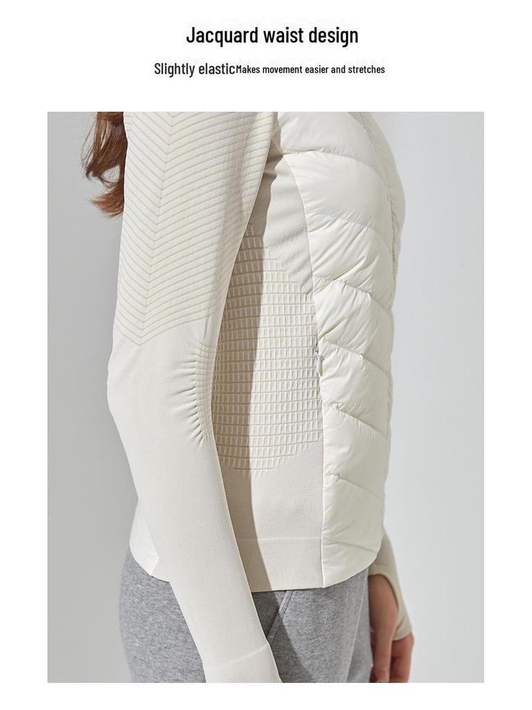 LULU Slim Fit Windproof Down Yoga Jacket - Warm, Thin, and Ideal for Outdoor Running & Sports.