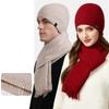 Unisex Warm Hat and Neck Scarf Set for Outdoor Cold Protection Knit Woolen Cap with Ear Cover For Men and Women