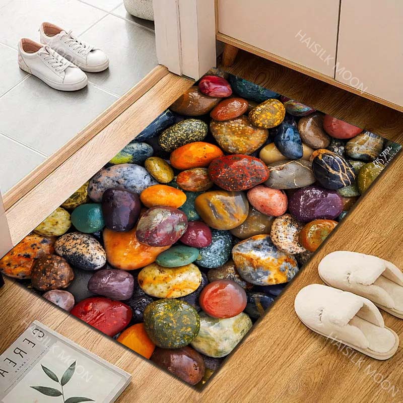 Multiple sizes Colorful polished stones Carpet for Living Room Bedroom Sofa Home Decor Rus Non-slip Floor Mat Luxury Gift