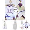 Betoverende Emilia-jurk cosplay set met elegante pruik voor dames, perfect voor een anime-feestkostuum.