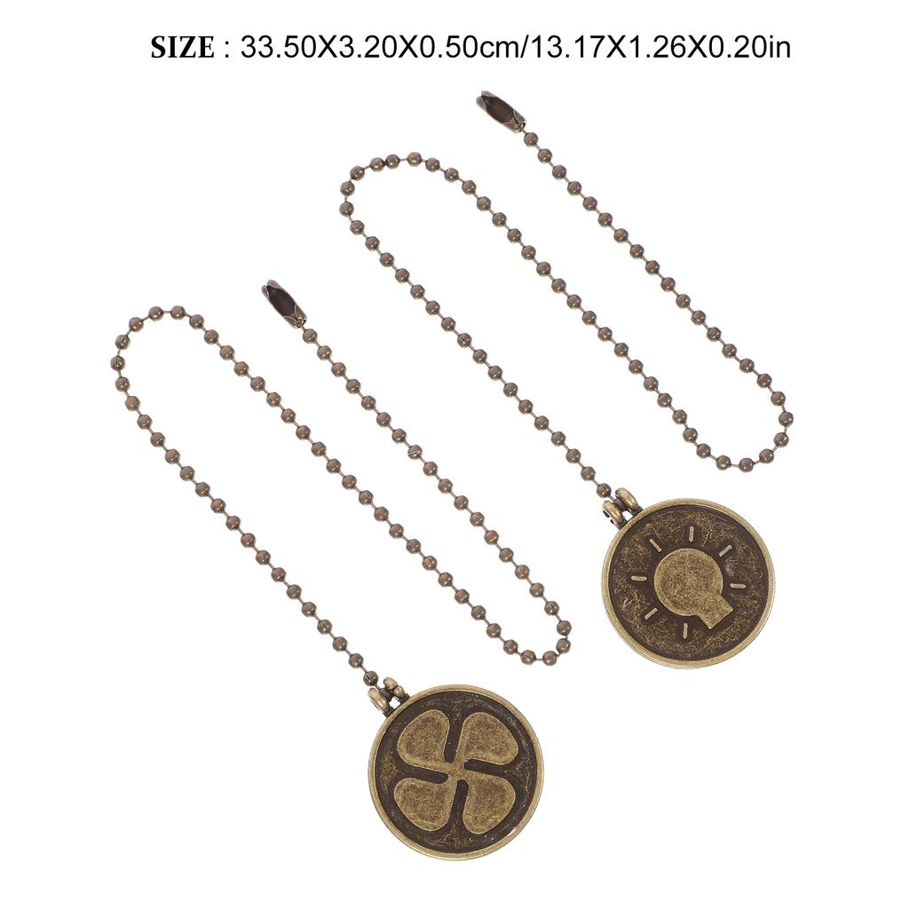 2pcs Ceiling Fan Pull Extension Metal Lamp Pull Chain Pendant For Light Switch Decorative Fan Chain Extender Hanging Cord