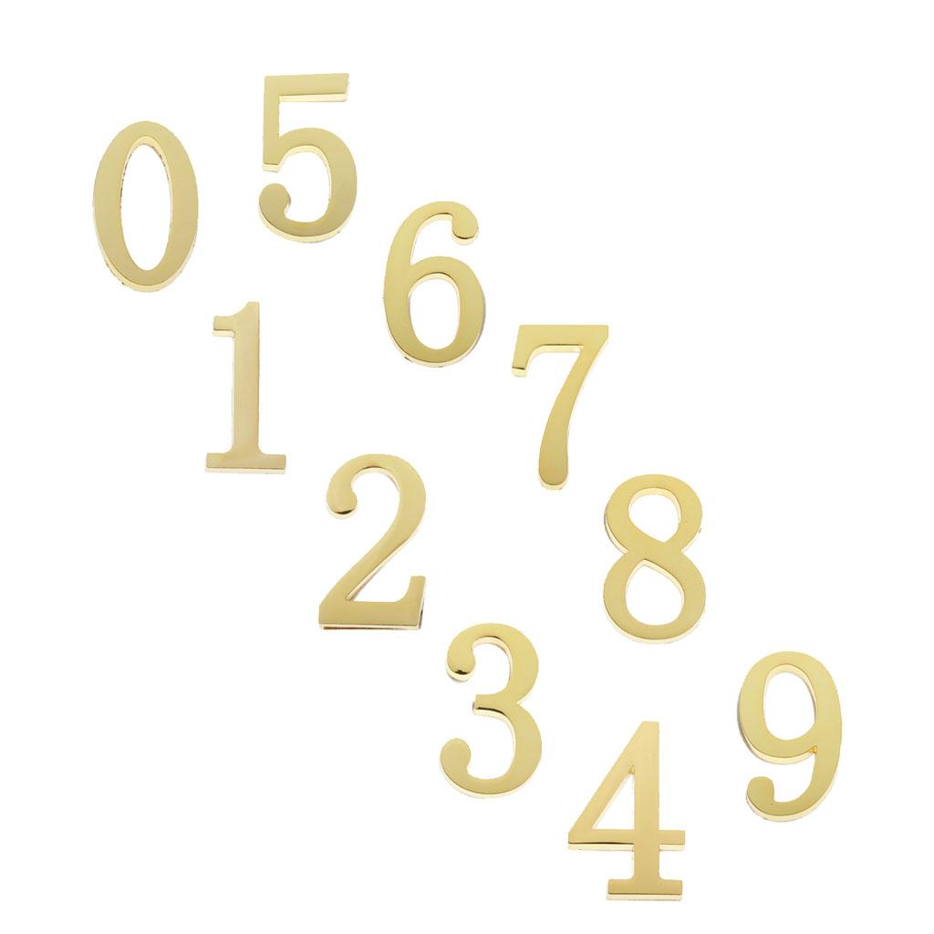 Golden Metal Digit Door Numbers Sign Plate DIY Mailbox House Outdoor 1