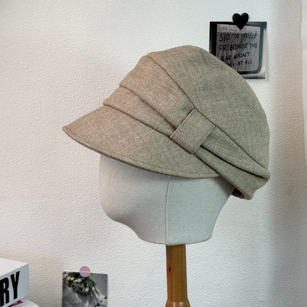 Fashion Hat pleated equestrian hat new sweet cool old money wind female Japanese summer and autumn versatile trendy hat showing face small cap